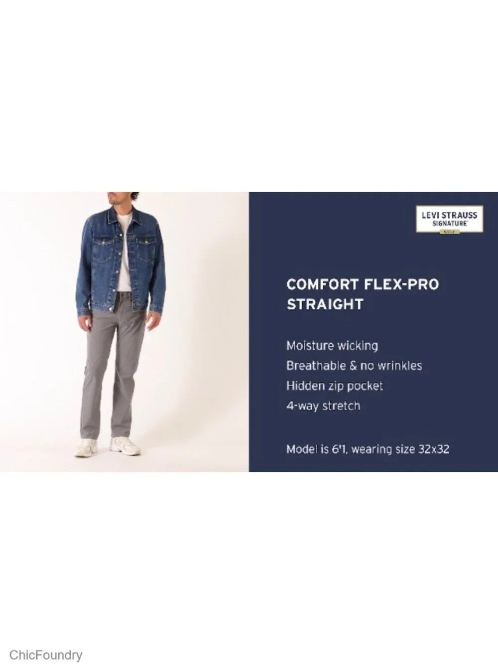 Men's Stretch Flex-Waist Straight Pants with Hidden Pocket